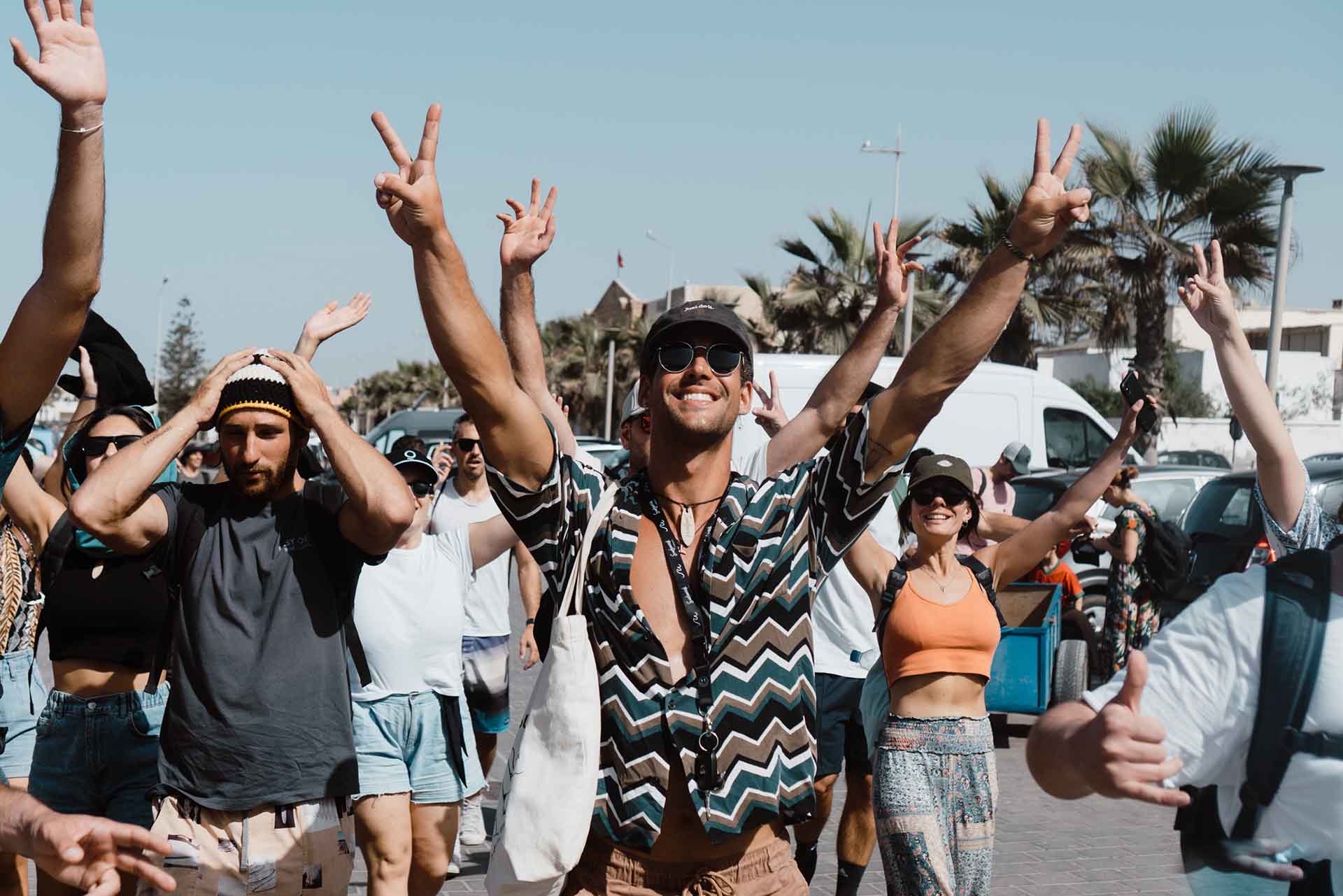 Ospiti SurfWeek in Marocco, momento di condivisione dopo il surf